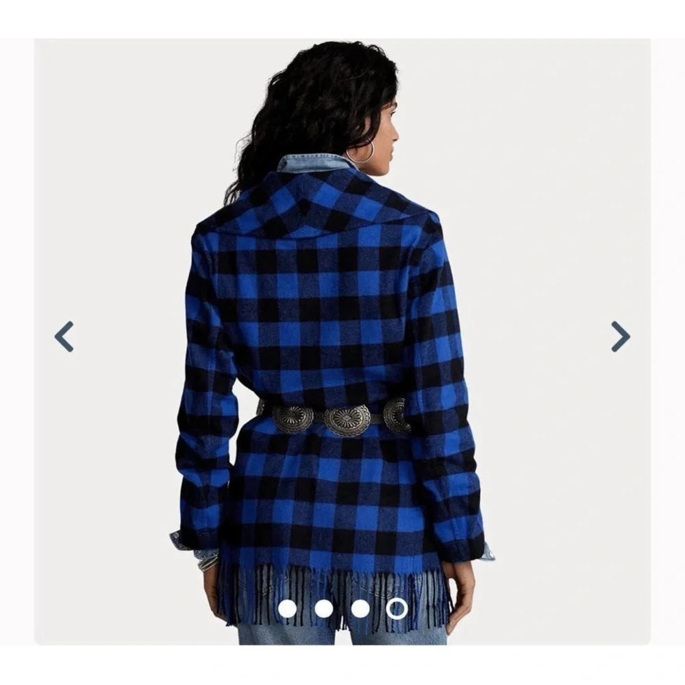 Ralph Lauren Blue and Black Checkered Coat - Picture 4 of 7